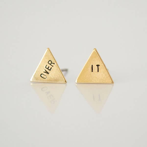 Hand Stamped Stud Earrings