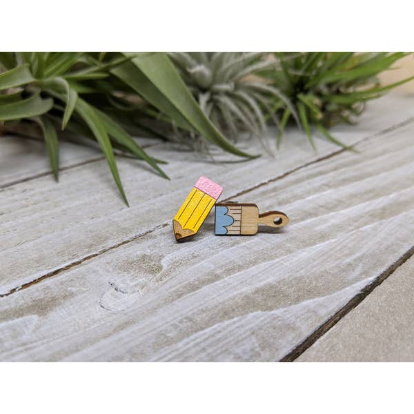 Pencil and Brush Earrings