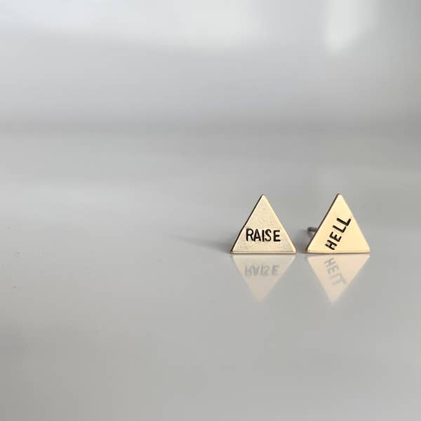 Hand Stamped Stud Earrings