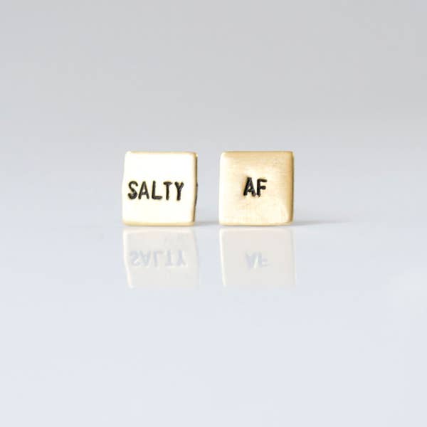 Hand Stamped Stud Earrings