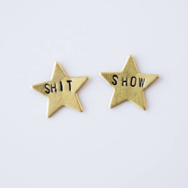 Hand Stamped Stud Earrings