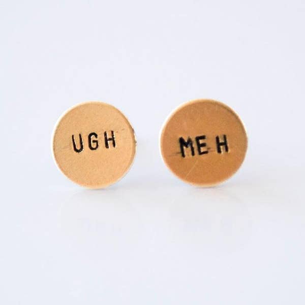 Hand Stamped Stud Earrings