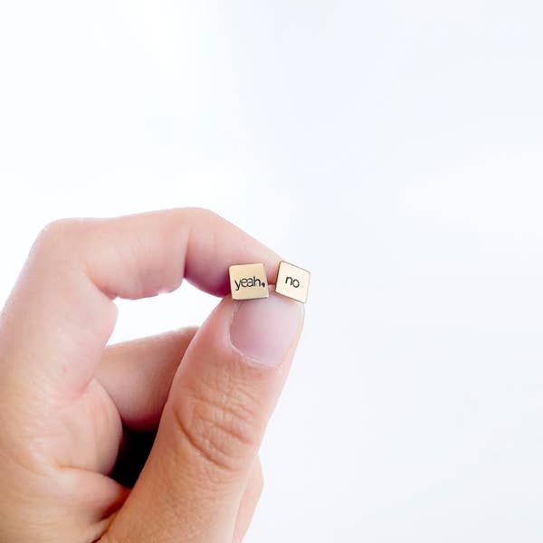 Hand Stamped Stud Earrings